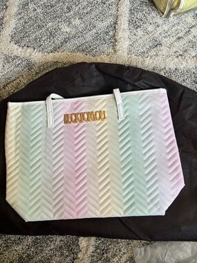 Pastel Chevron Tote Bag - Pink, Mint, Cream